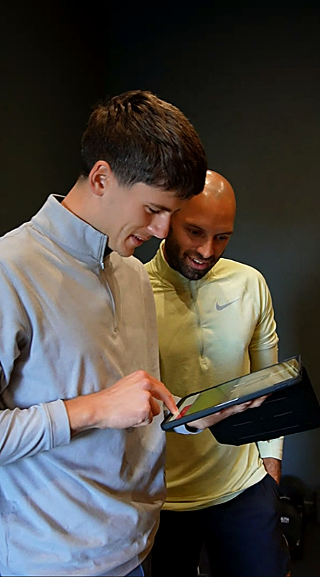 Josh reviewing assessment results with a client